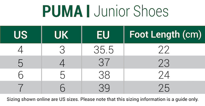 puma-junior golf shoes-juniors size chart